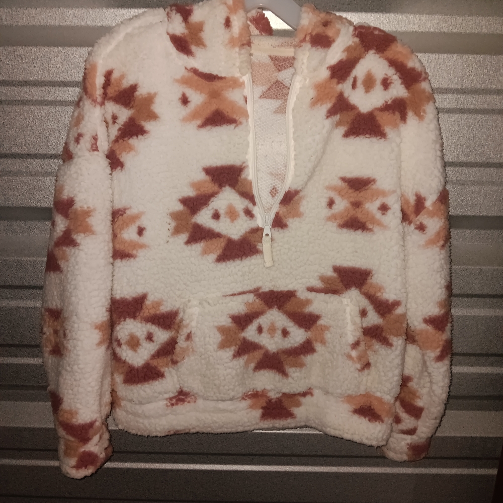 No Boundaries Cream and Brown Patterned Jacket